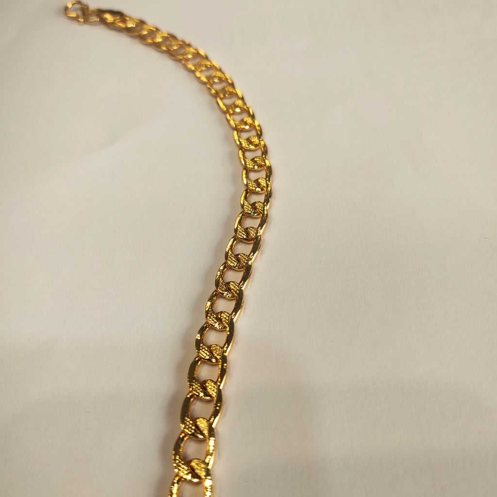 ASP 24K Gold Plated Cuban Bracelet for Men - 8.5 Inch Luxury Chain