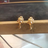 Gold Plated Floral Drop Stud Earrings | Delicate Daily Wear Earrings