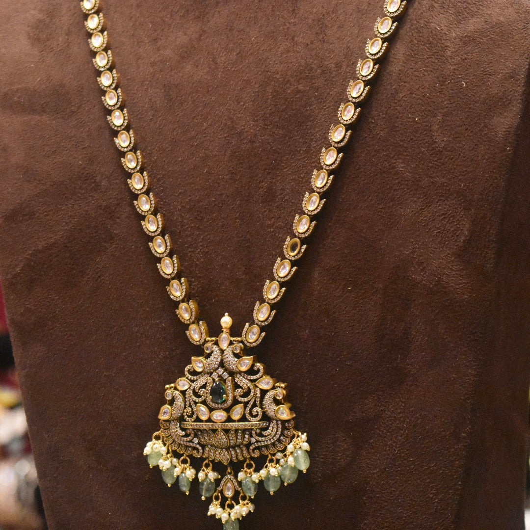 Asp Victorian Polki Long Necklace Set