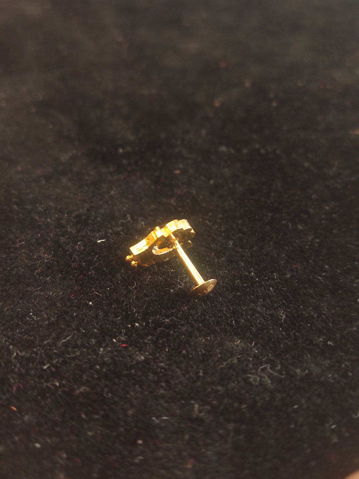 CZ Nose Pin with Ruby Accent | 18K Gold