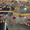 Zircon Rhodium-Gold Double Tone Diamond Look Chain Vaddanam for Bride