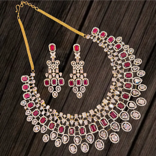 Evergreen Sparkle American Diamond Choker Necklace Set By Asp Fashion Jewellery