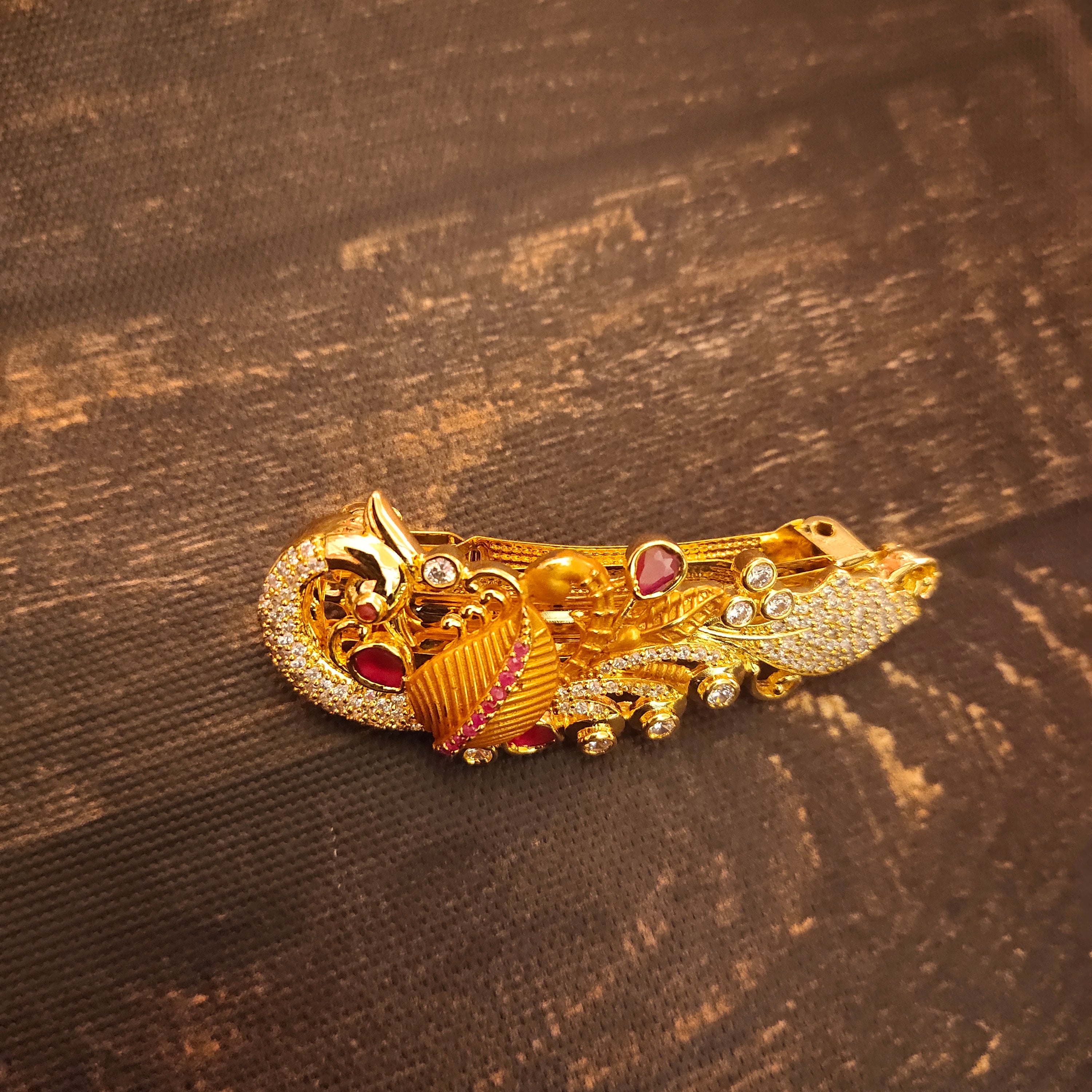 Peacock CZ Hair Clip - Shimmer and Shine Hair Accessory