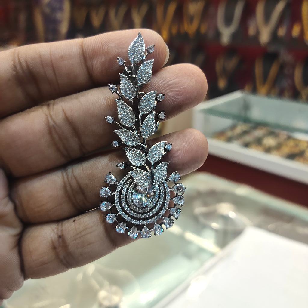 The Asp Zircon RHODIUM White Chandelier Earrings