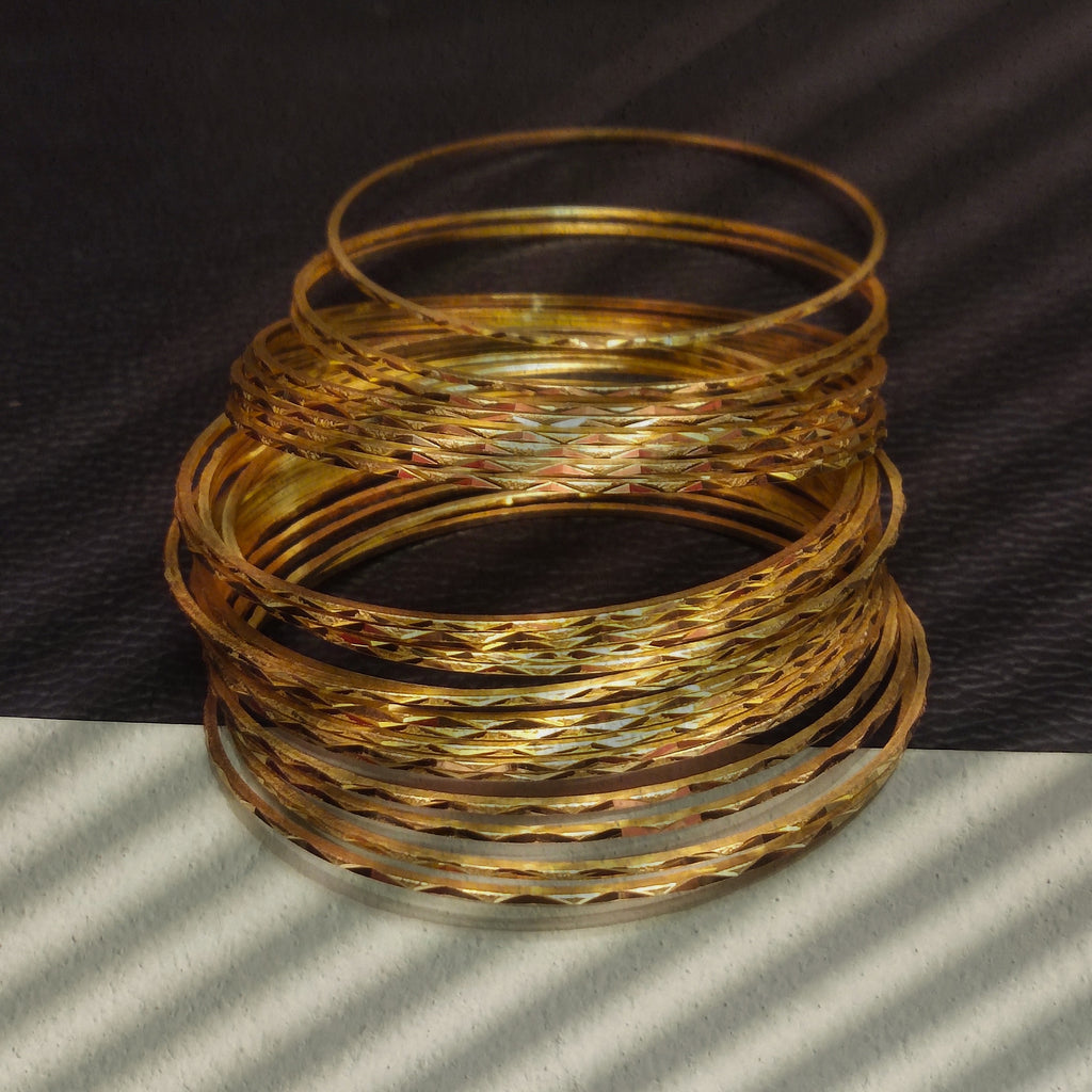 Ultimate 24 Thin Bangles Set - One Gram Gold Plated | Asp Fashion Jewellery
