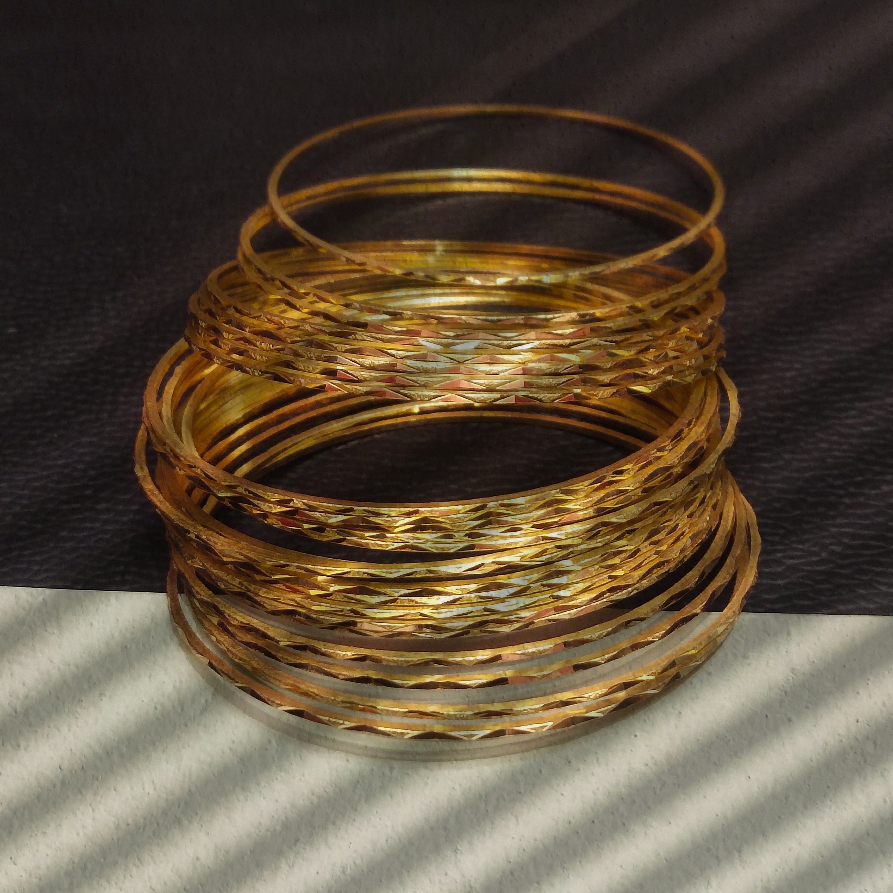 Ultimate 24 Thin Bangles Set - One Gram Gold Plated | Asp Fashion Jewellery
