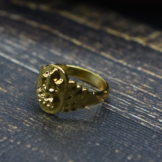 "Glow Like a Goddess: 24k Gold-Plated Lakshmi Ring from Asp Fashion Jewellery"