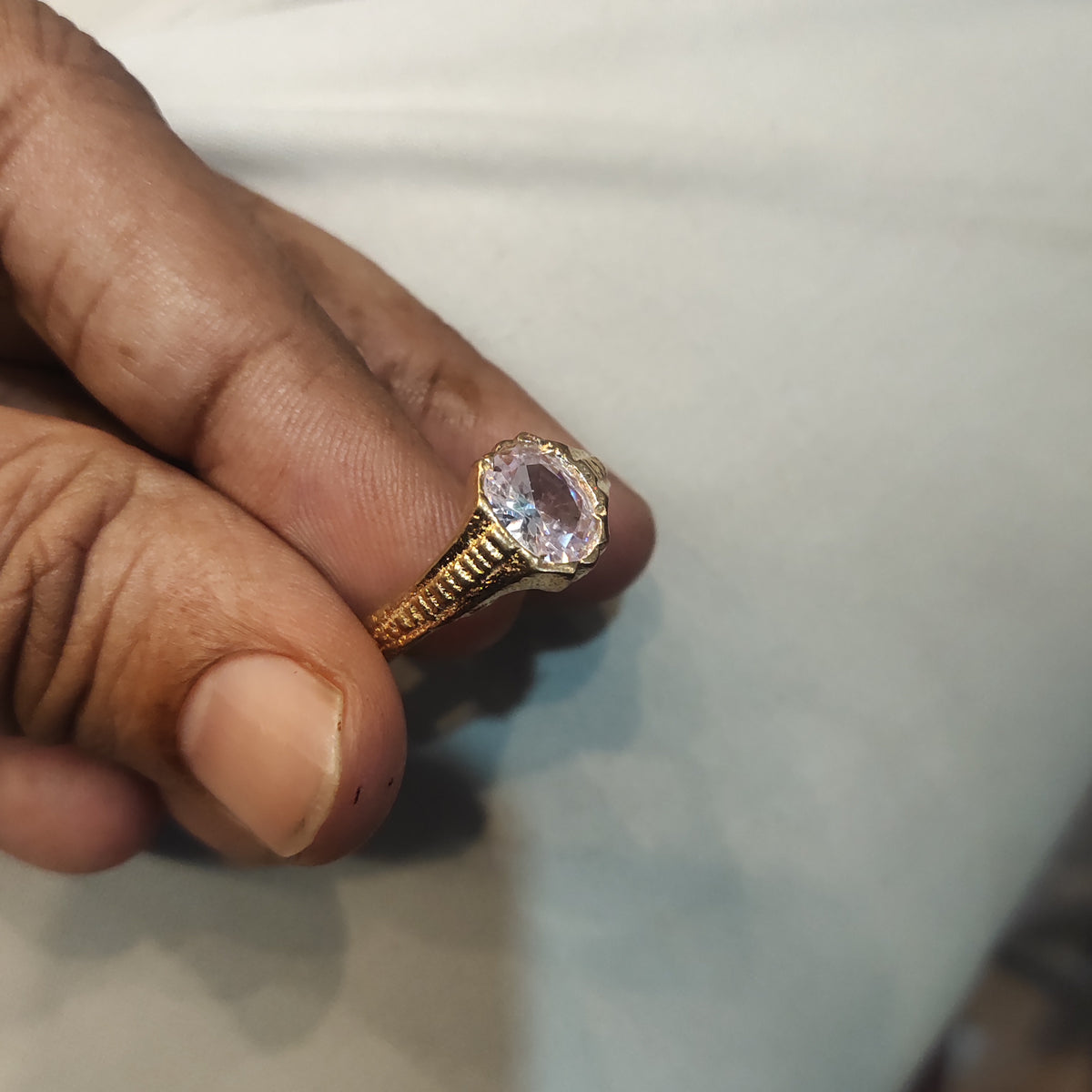 White Zircon Panchloha Ring - Men's Anti-Tarnish