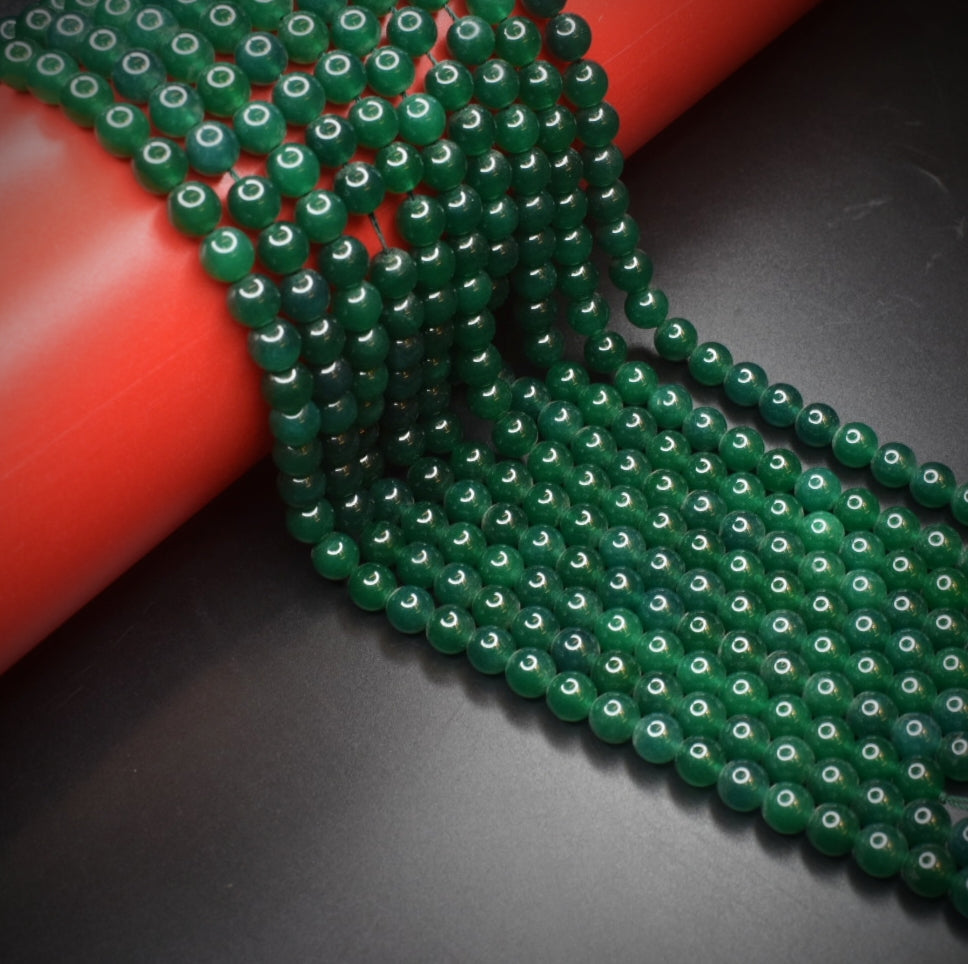 Natural Green Agate Beads - Gemstone Strands for Jewelry Making