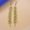 Antique CZ Pearl Straight Ear Chains - 24K Gold Plated 12cm
