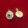 Kundan Emerald Pearl Gold Plated 925 Silver Cartilage Stud