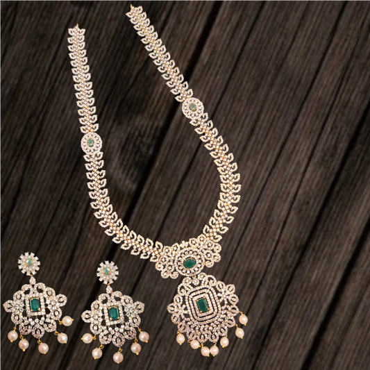 American Diamond Long Haram By Asp Fashion Jewellery
