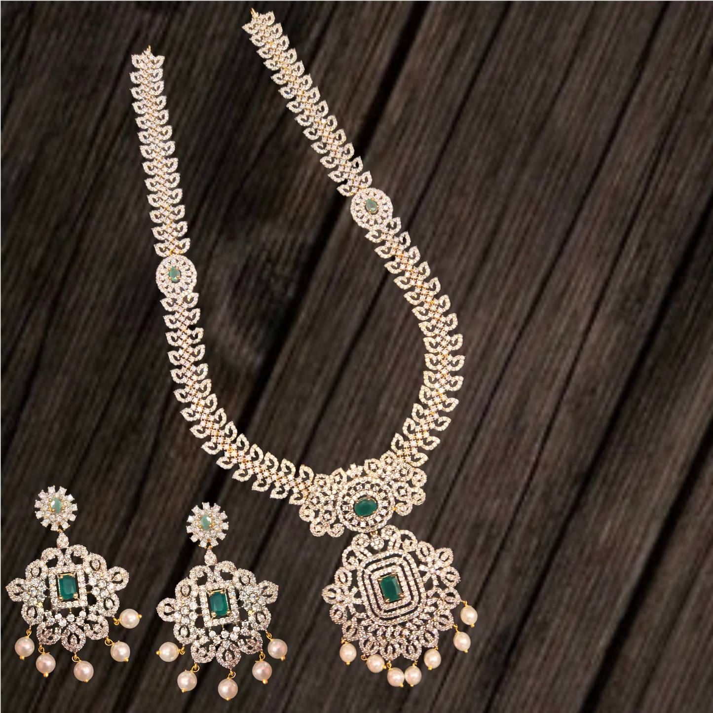 American Diamond Long Haram By Asp Fashion Jewellery