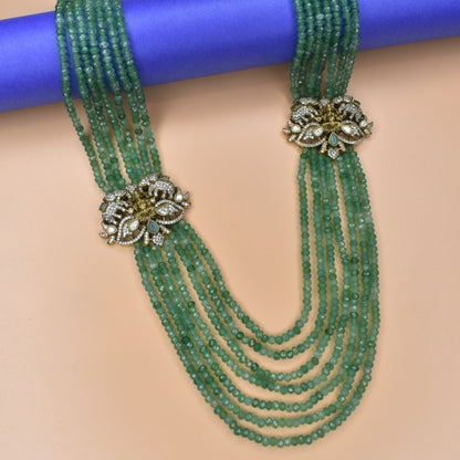 Elevate Your Style with Asp Fashion's Multi-Strand Emerald Beads Haram