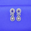 "Glimmering Grace: Sparkling Silver American Diamond Drop Earrings"