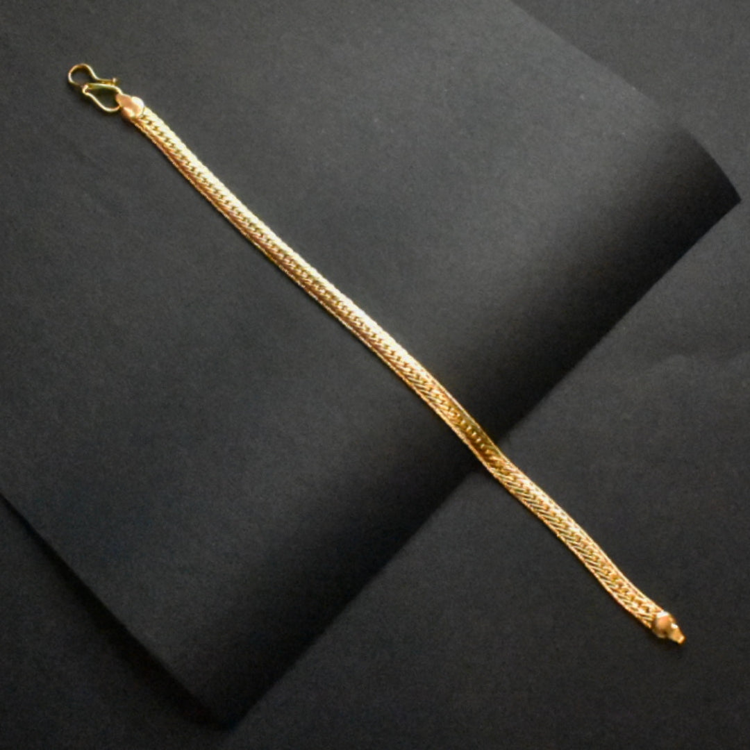 "Gilded Serpent: The Asp 24K Gold Plated Snake Bracelet for Men"