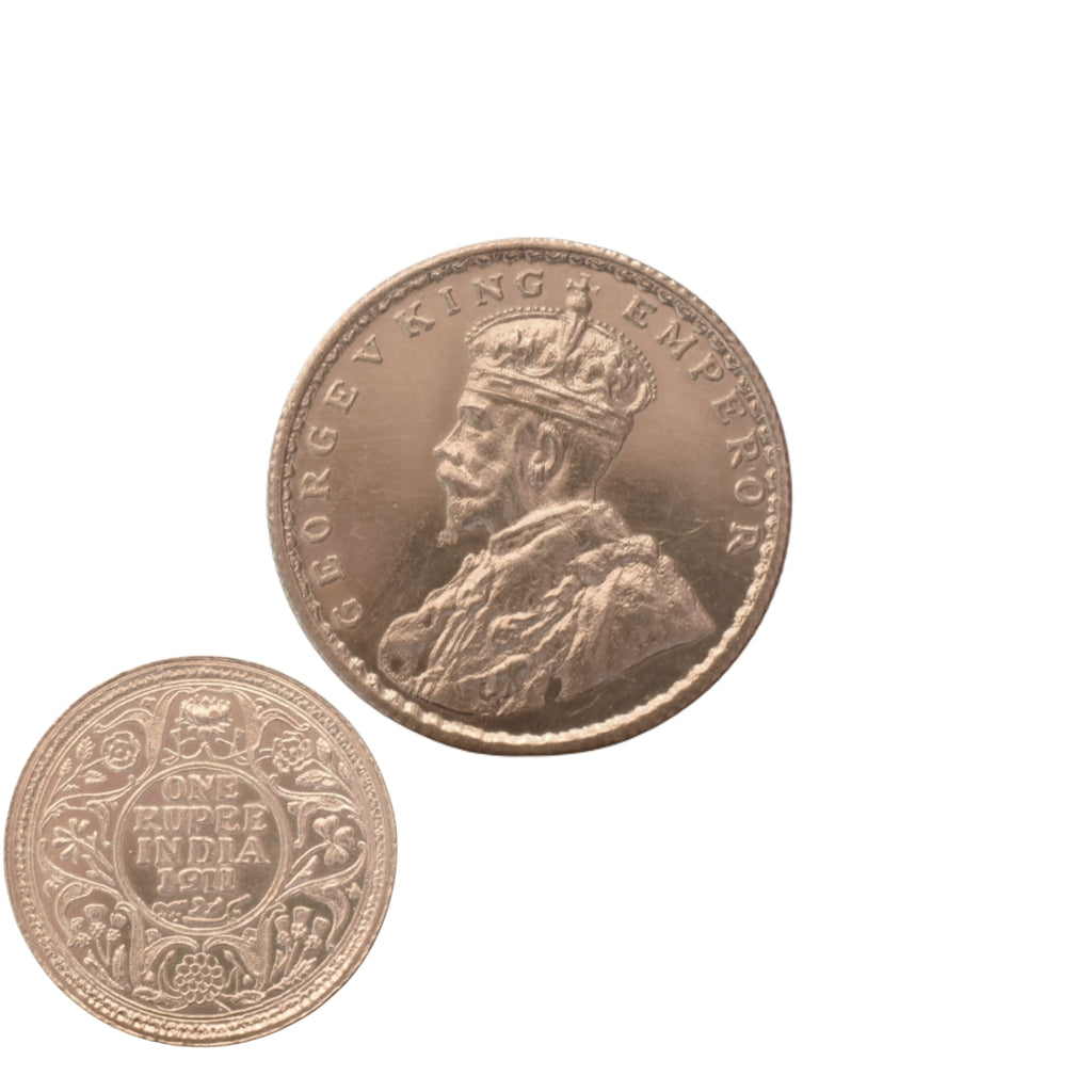 10 Grams Silver British India King George Coin - 3cm Diameter