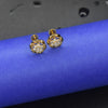 "Sparkle in Style: 92.5 Sterling Silver Gold-Plated American Diamond Earrings with Secure Screw Back Closure"