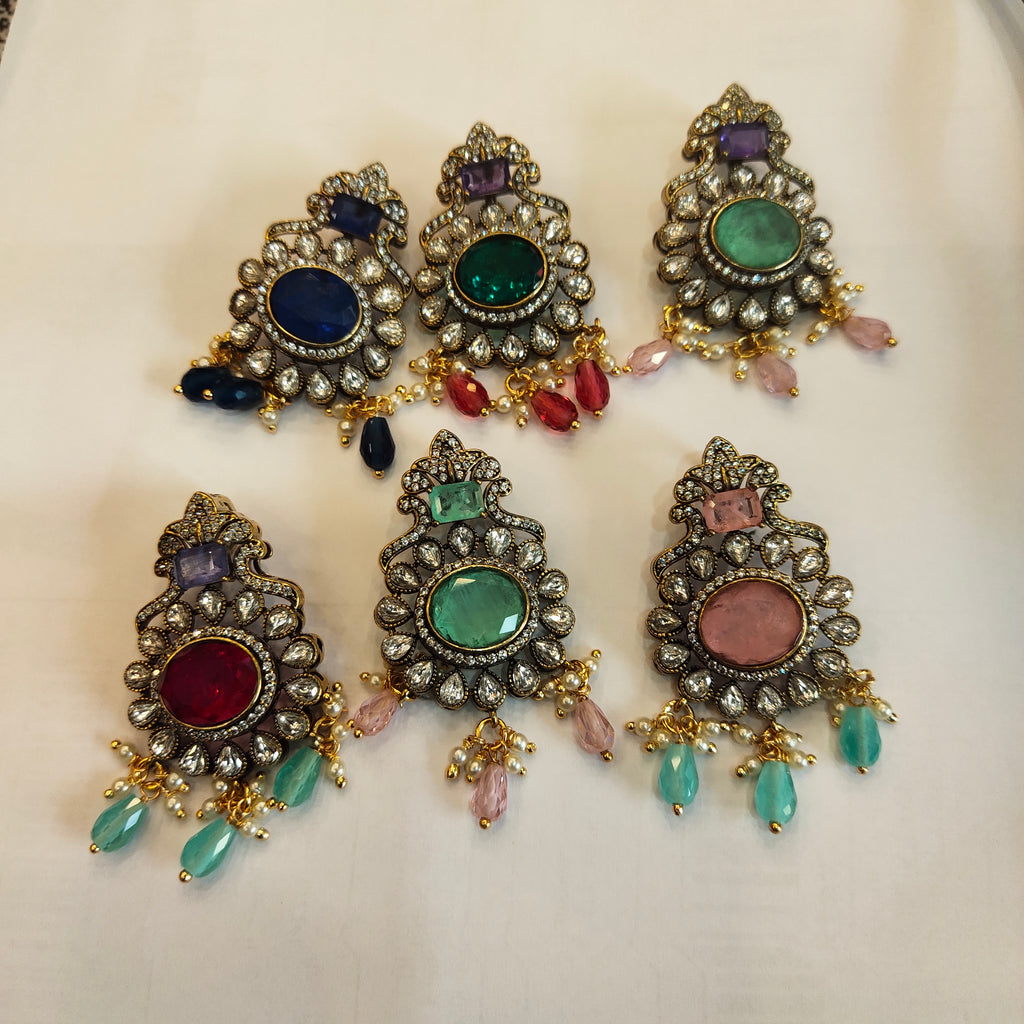 Victorian Zircon Pendant Hasli Necklace Set | Traditional Choker Jewellery