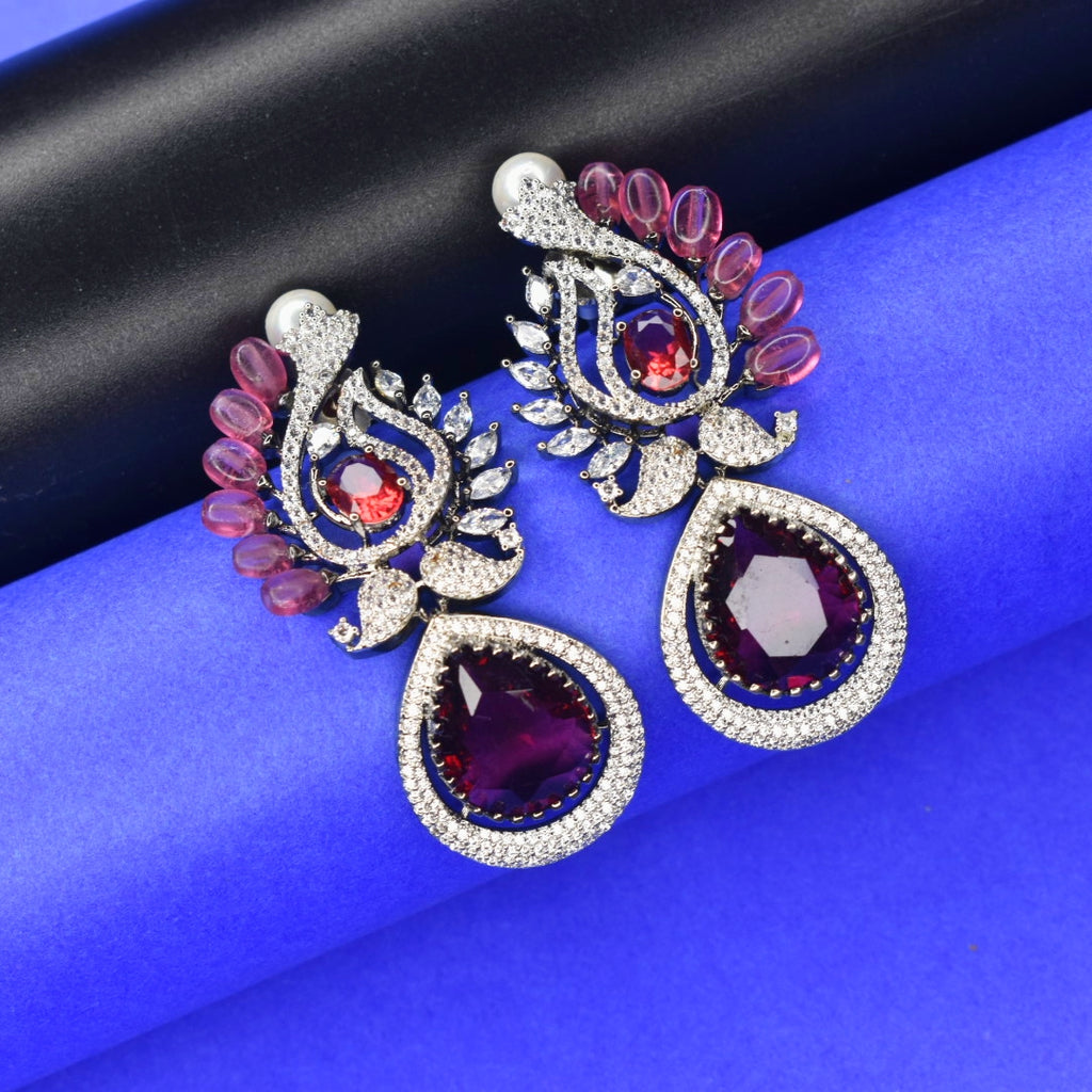 "Dazzle in Delicate Charm: Elegant Silver Tone Drop Earrings for Women"