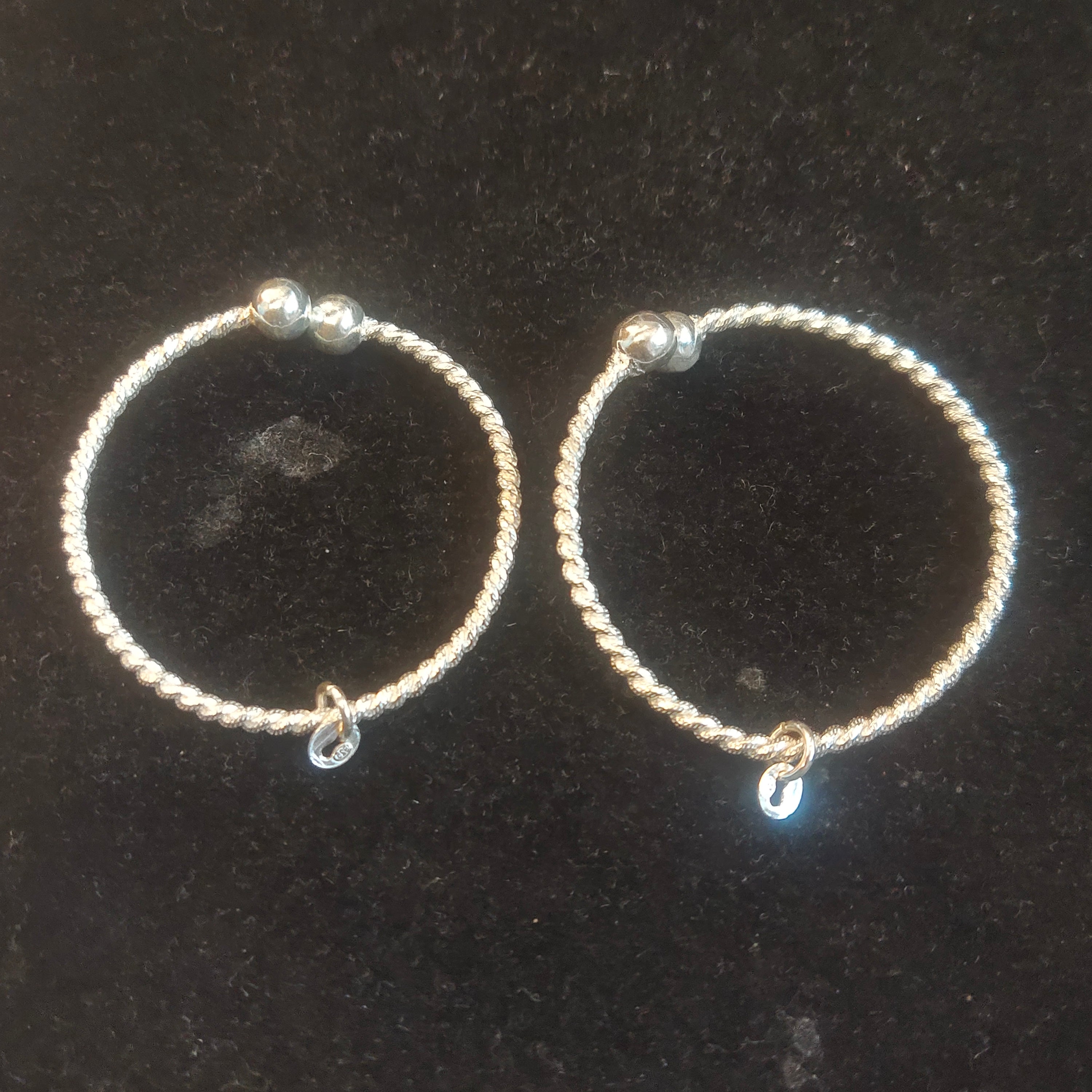 925 Silver Twisted Rope Baby Anklets