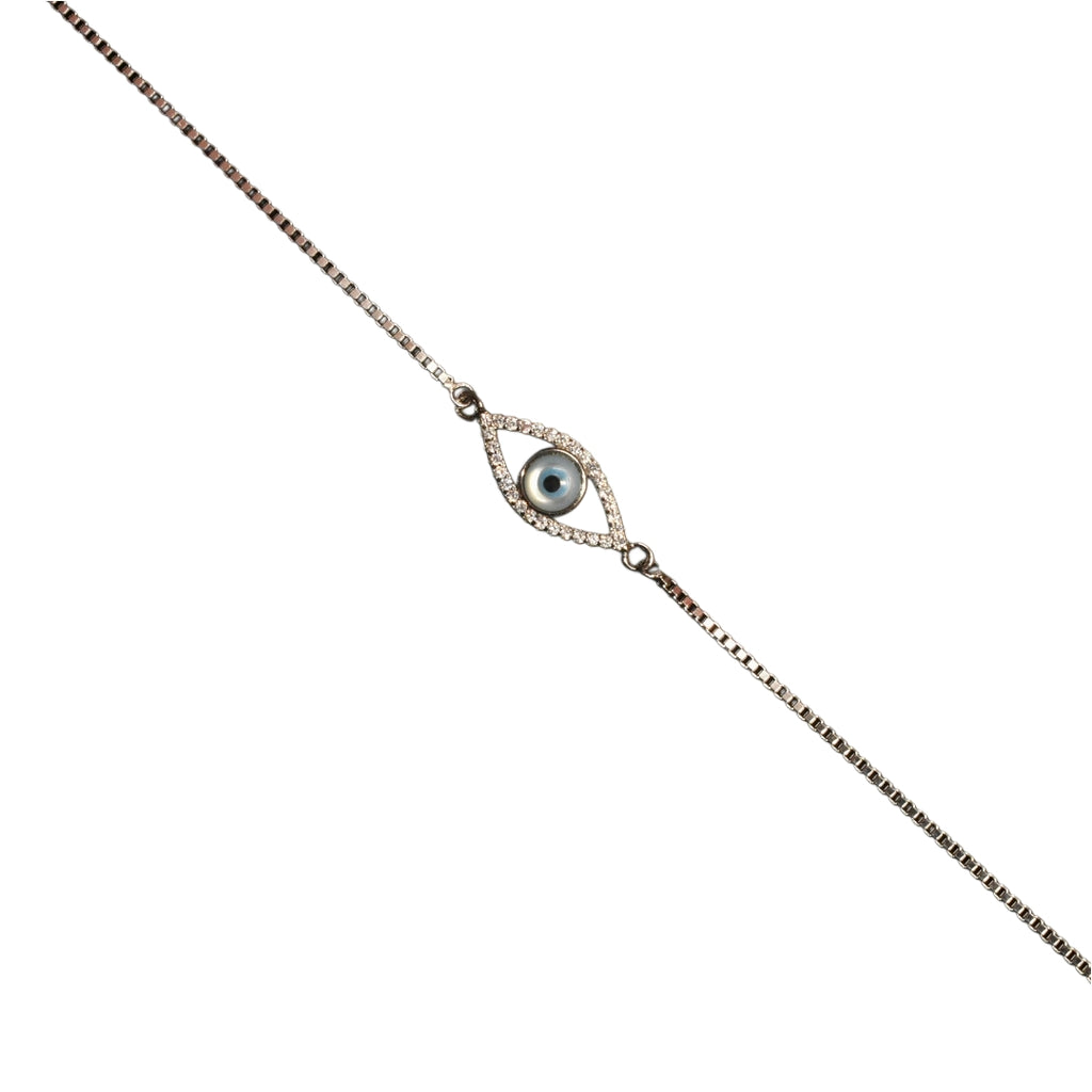 Asp Pure Sterling Silver Evil Eye Bracelet