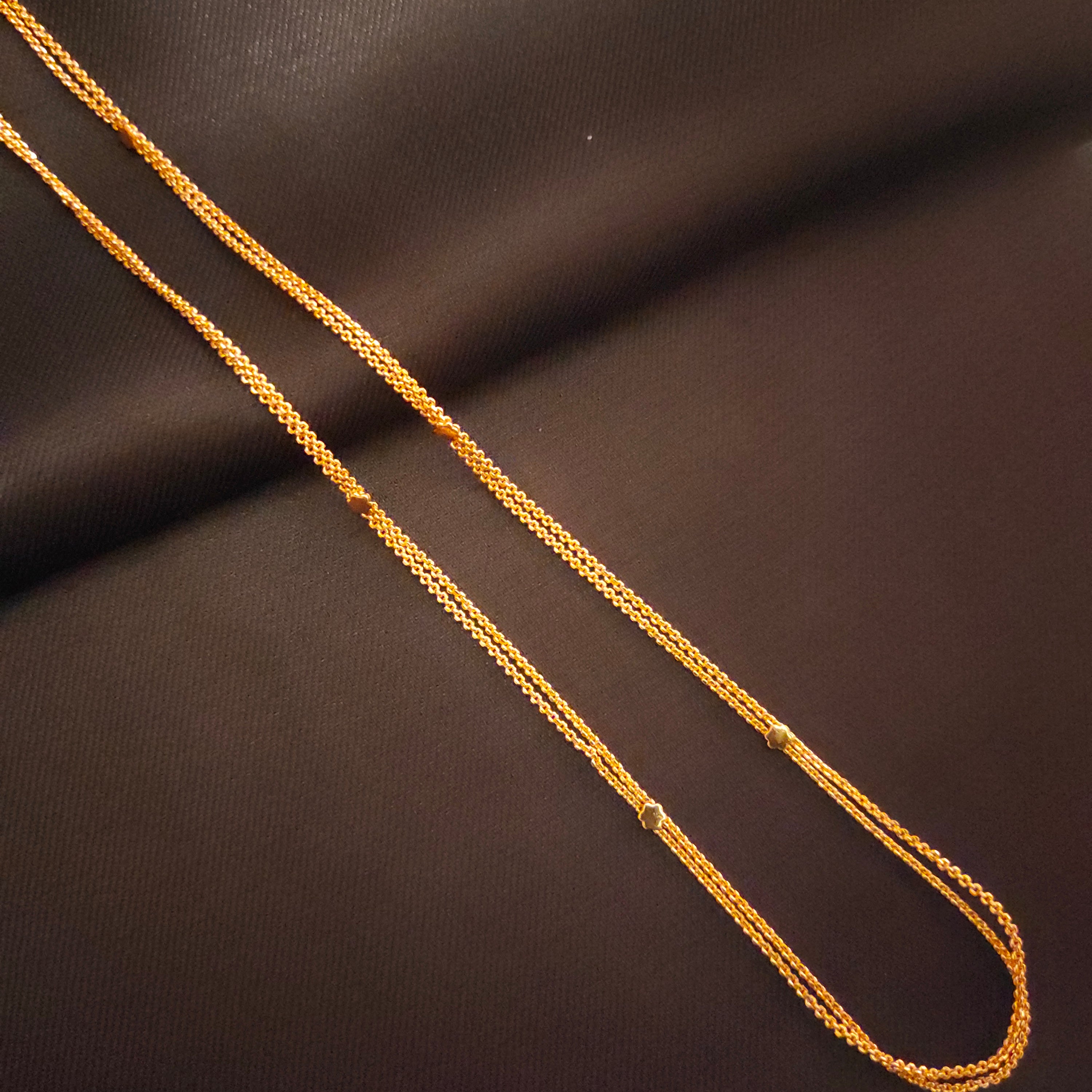 24 Inch Two Layered Thali Chain - 24K Gold Plated Women's Necklace