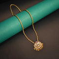 Asp 24 Karat Gold Plated Kemp Pendant With a 24-Inch Long Chandramukhi Chain