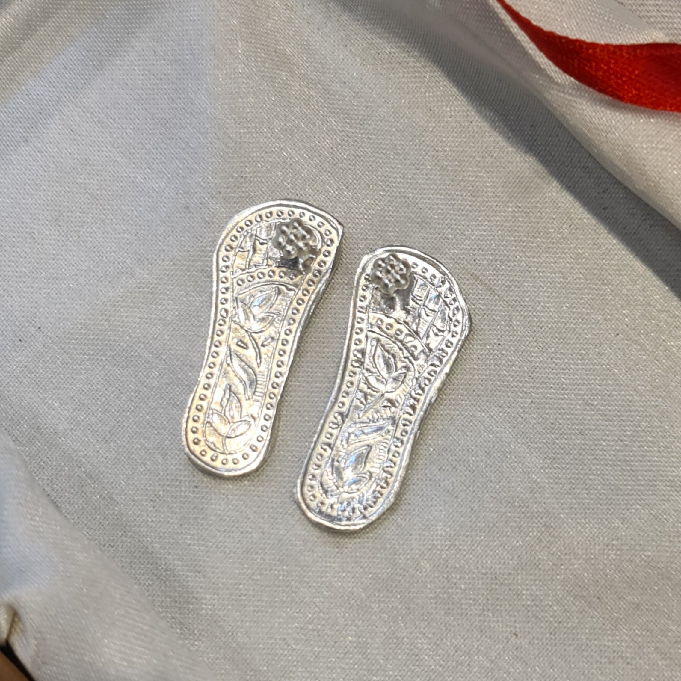 Silver Charan Paduka - 800 Purity (80% Silver) Pooja Padukas