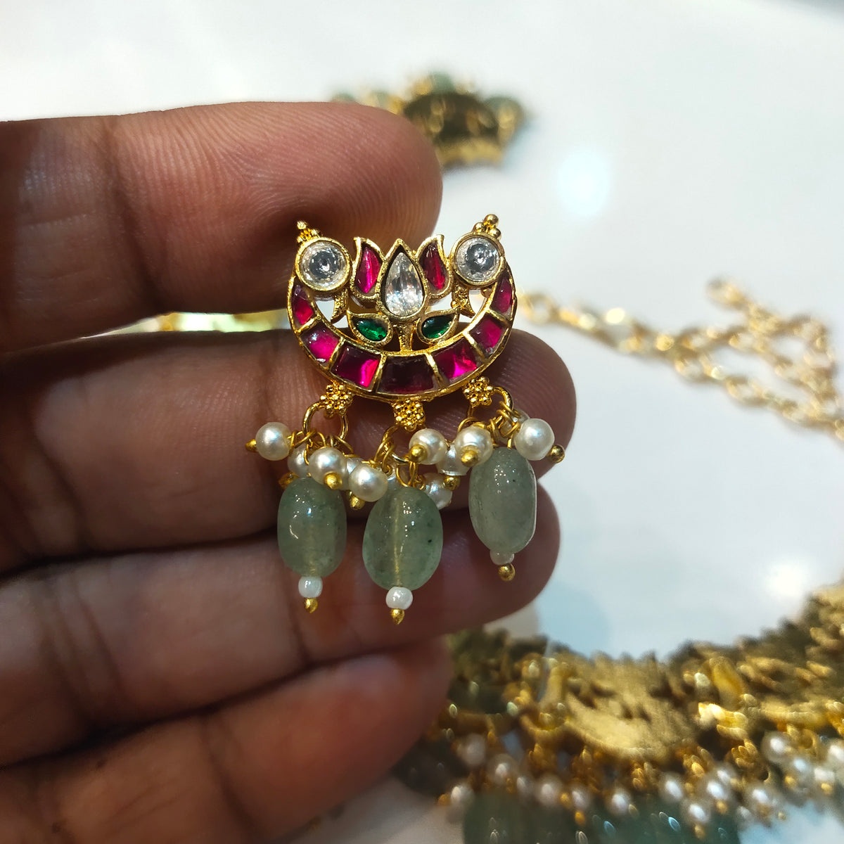 Asp Jadau Kundan Jalebi Necklace Set