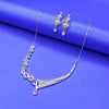 "Dazzling Elegance: 92.5 Silver Zircon Necklace Set for a Timeless Sparkle"