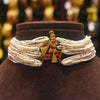 Asp Krishna Jadau Kundan Beaded Gold Plated Choker Necklace Set