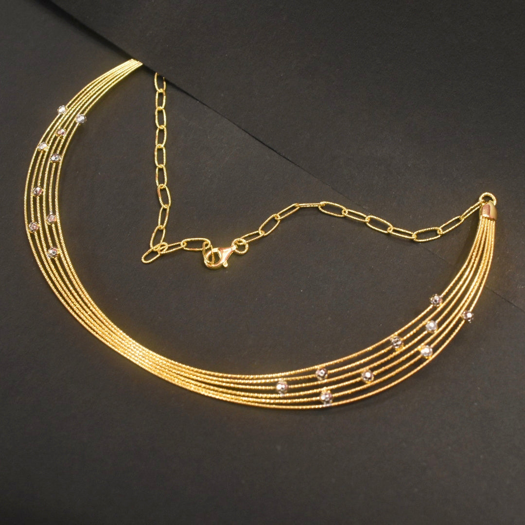 925 Silver Gold Plated Blossom Kantey Necklace - Traditional Indian Jewelry