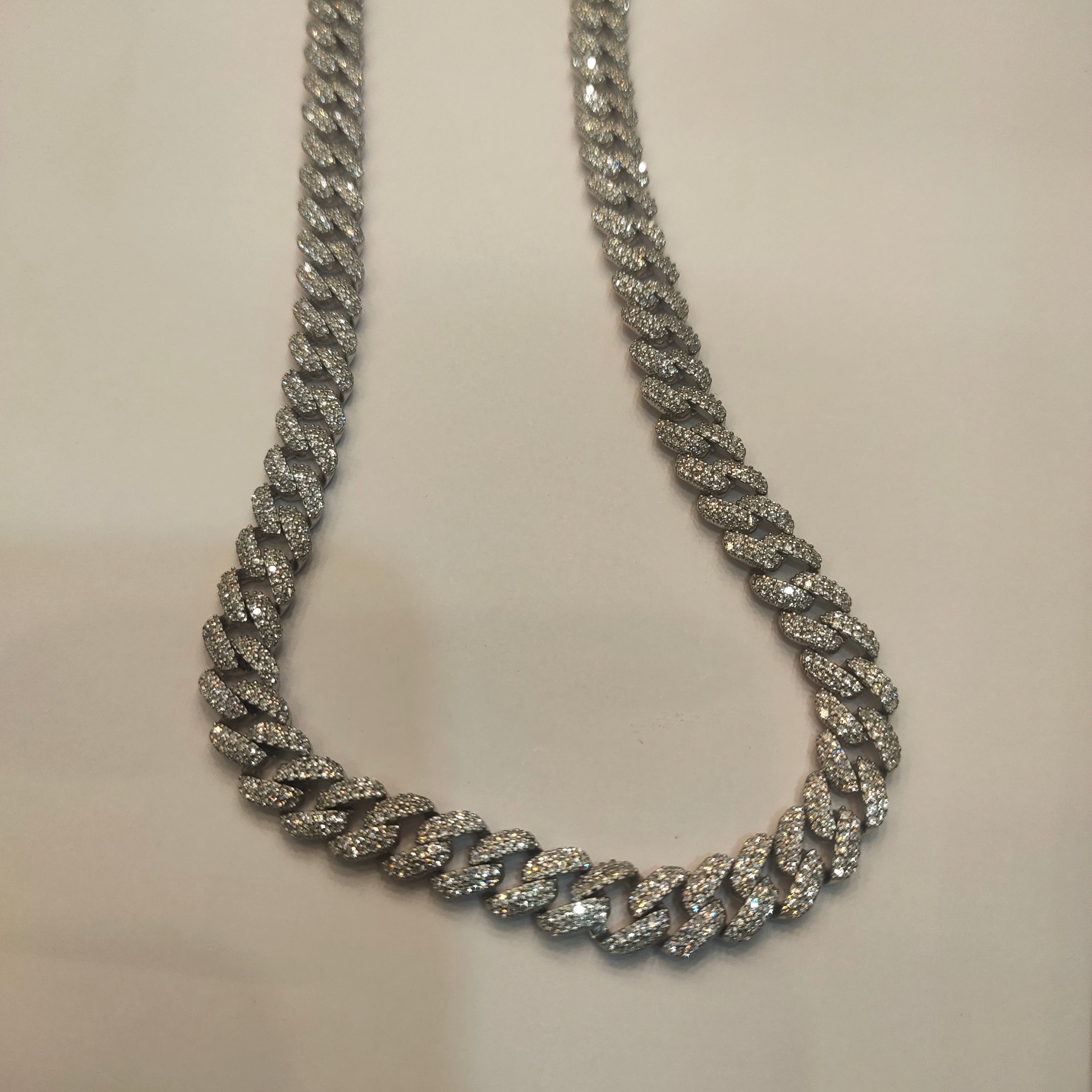 Asp 925 Silver Cuban Zircon Chain For Men