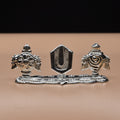 "Radiant Elegance: Shank Chakra Namam Silver Stand to Elevate Your Spiritual Space"
