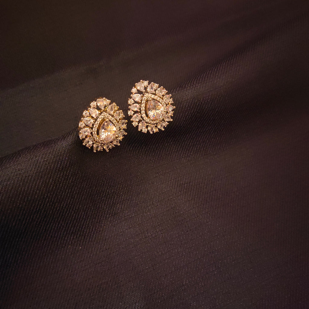 Elegant American Diamond Stud Earrings - Classy Dazzling Design