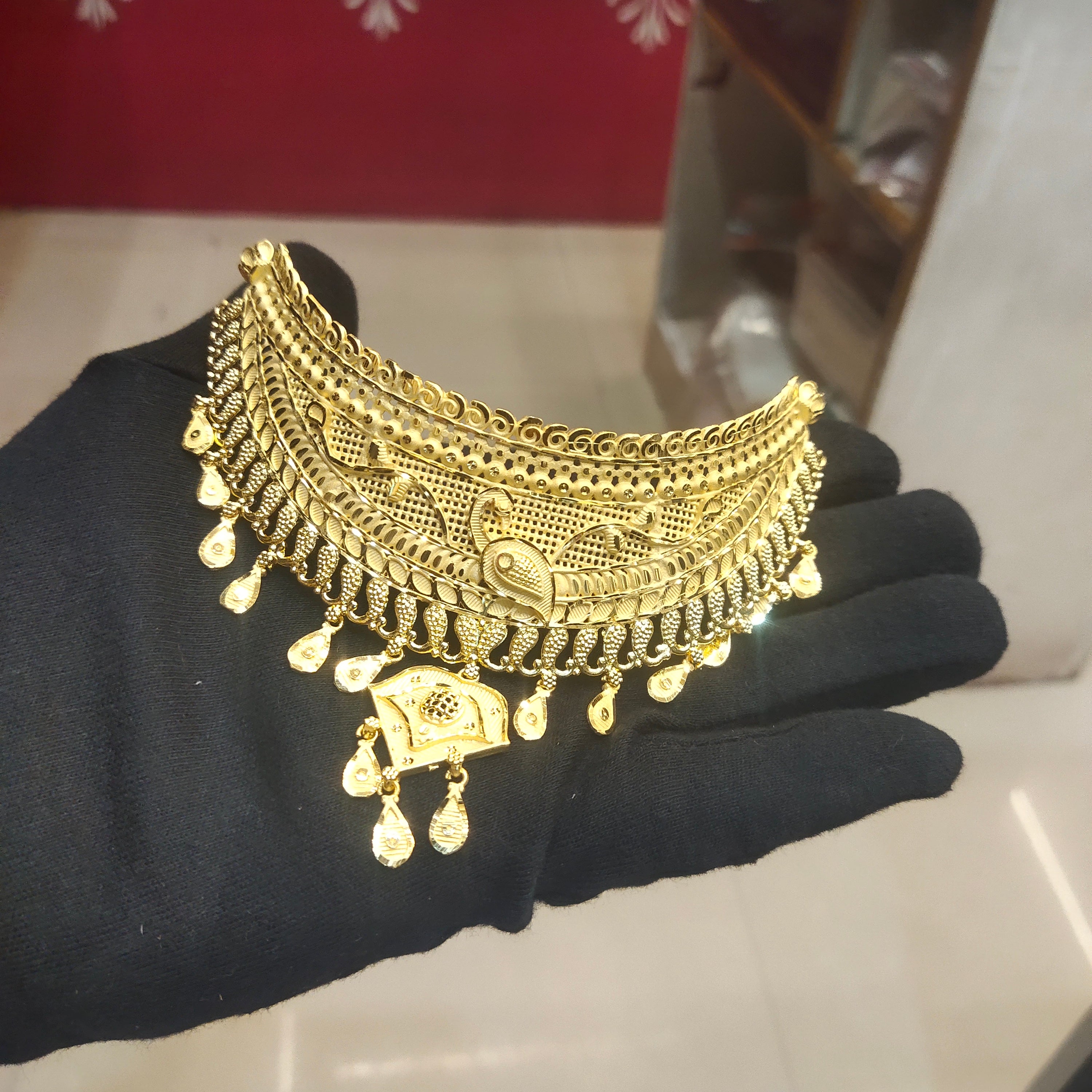 24K Gold Plated Forming Choker with Earrings Set