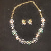 Multicolor Pastel Zircon Floret Necklace & Earring Set - Gold Floral Jewellery