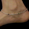 Asp 925 Sterling Silver Thin Minimal Design Anklet with a Pop of Enamel