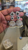 American Diamond Heart Top Jhumka Earrings | Pearl Fringe | Push Back