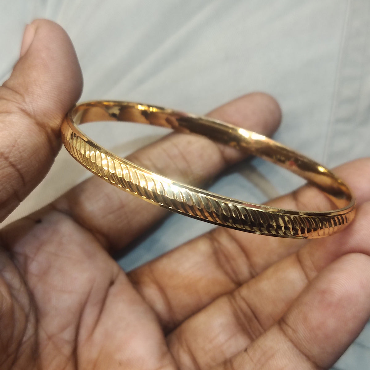 24K Gold Plated Anti-Tarnish Men's Kada for Daily Use
