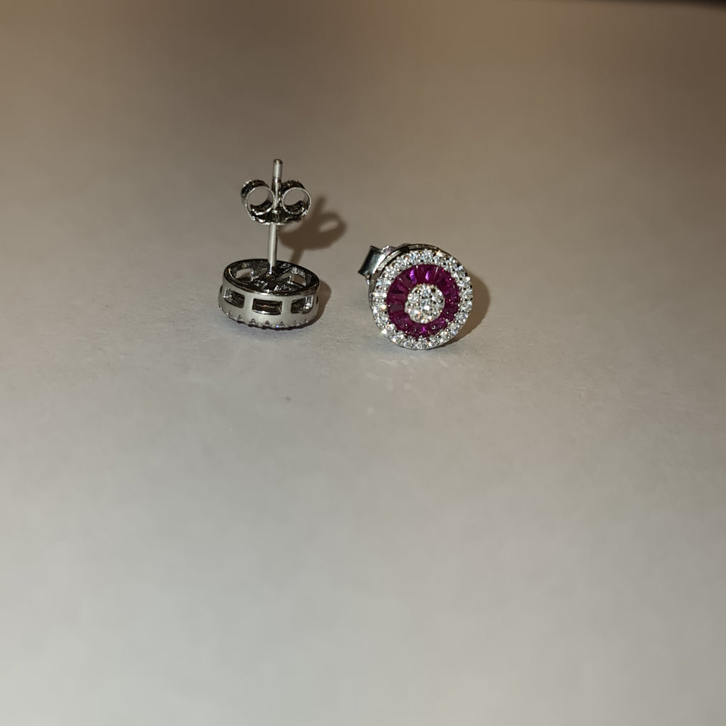 Dazzling Sterling Silver American Diamond Stud Earrings for Women