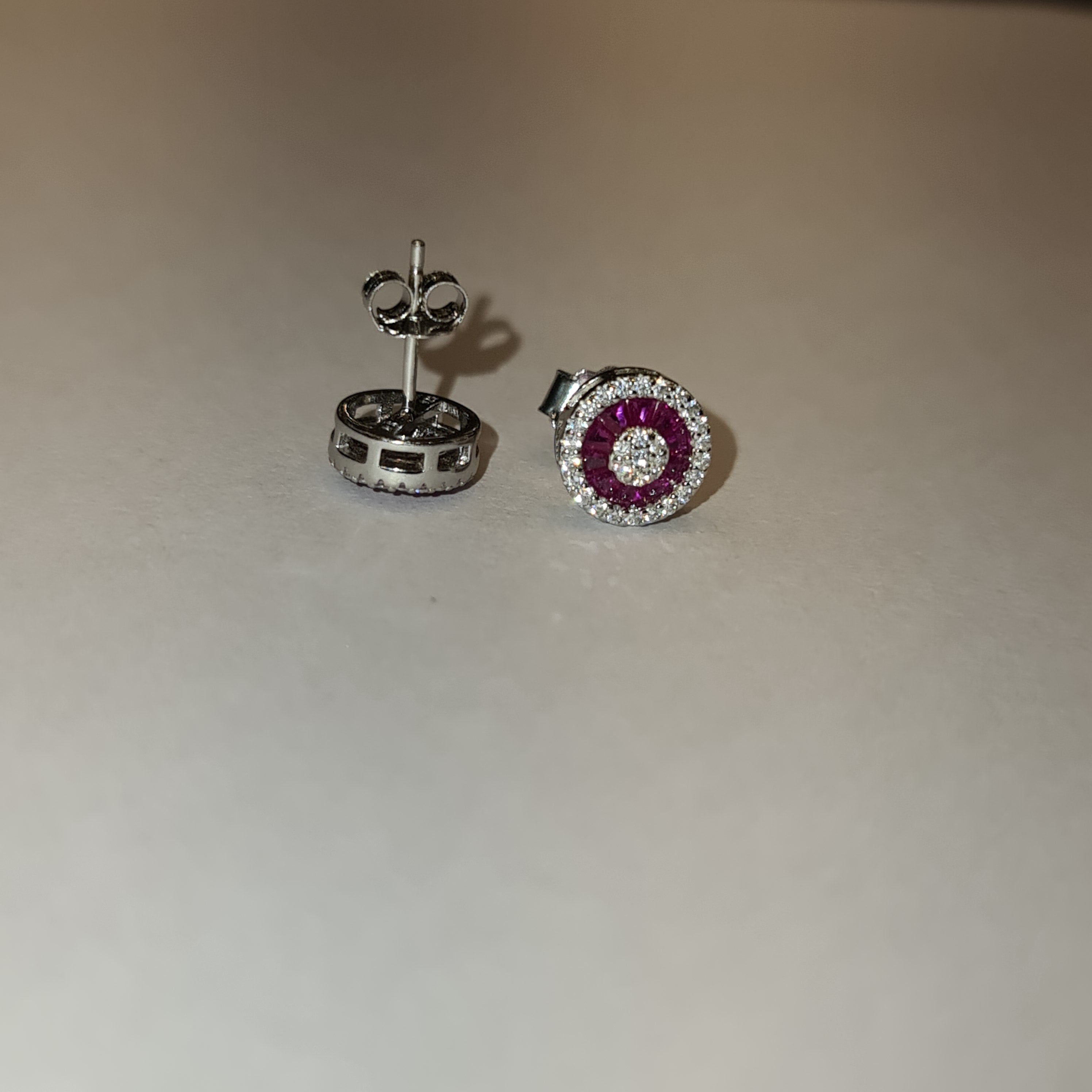 Dazzling Sterling Silver American Diamond Stud Earrings for Women