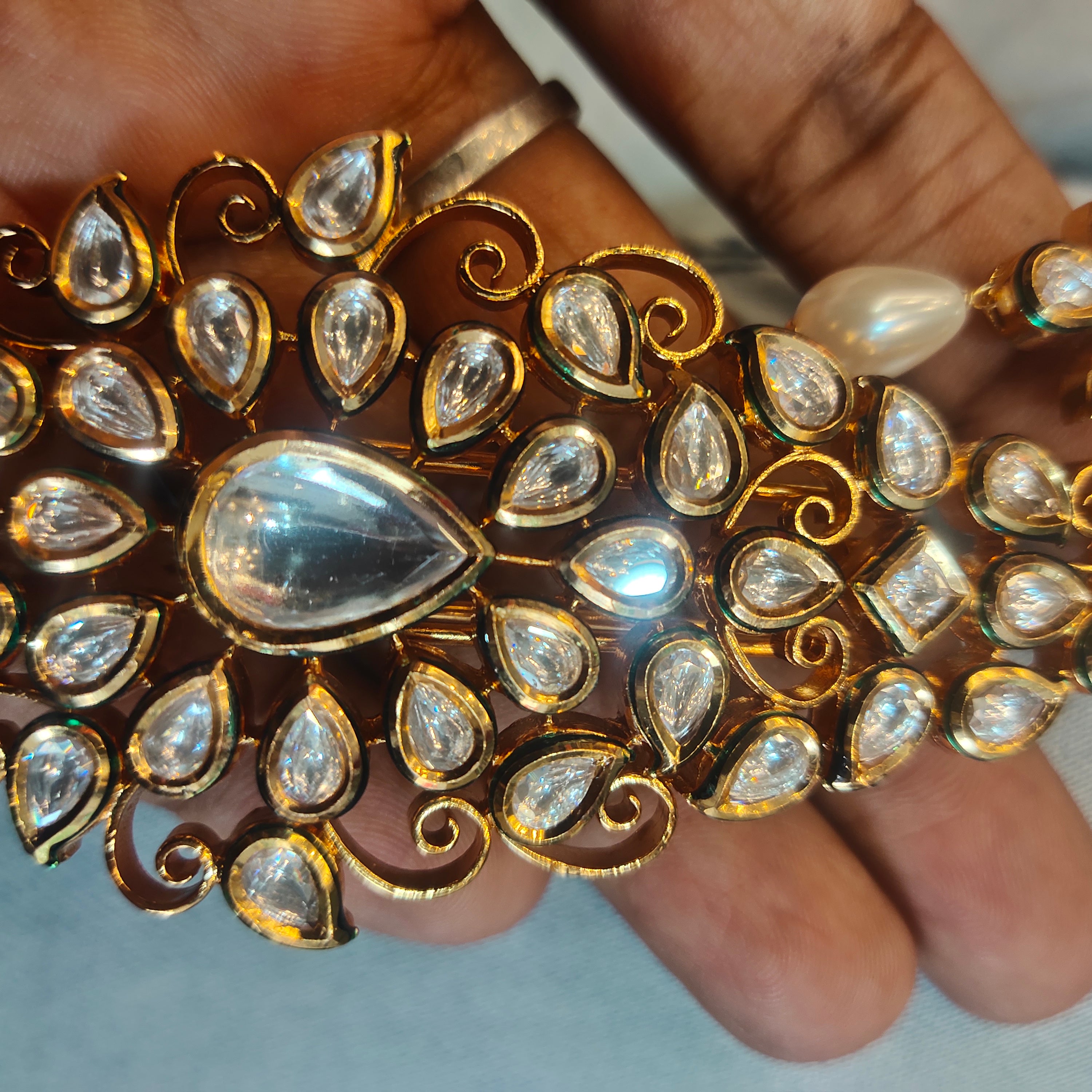 Asp Kundan Kalangi for Groom - Premium 24K Gold Plated Turban Accessory 10.5cm