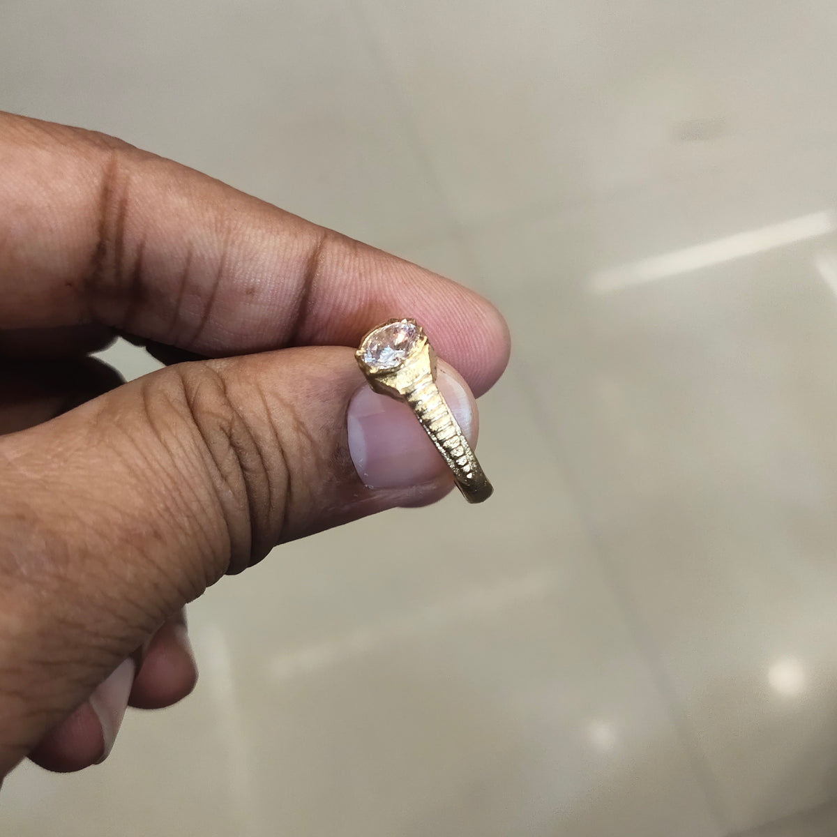 White Zircon Panchloha Ring - Unisex Anti-Tarnish