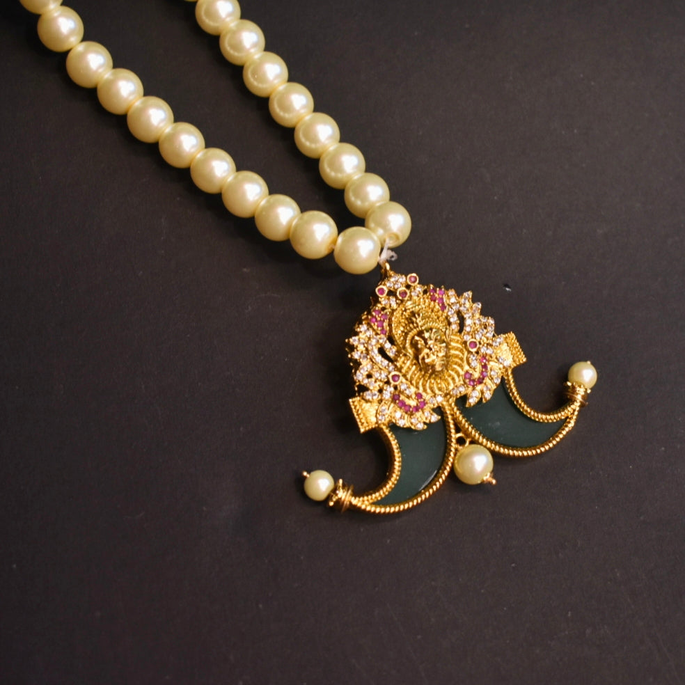 Narsimha Swami Puligoru Pendant Mala for Groom - 32-Inch Divine Jewelry