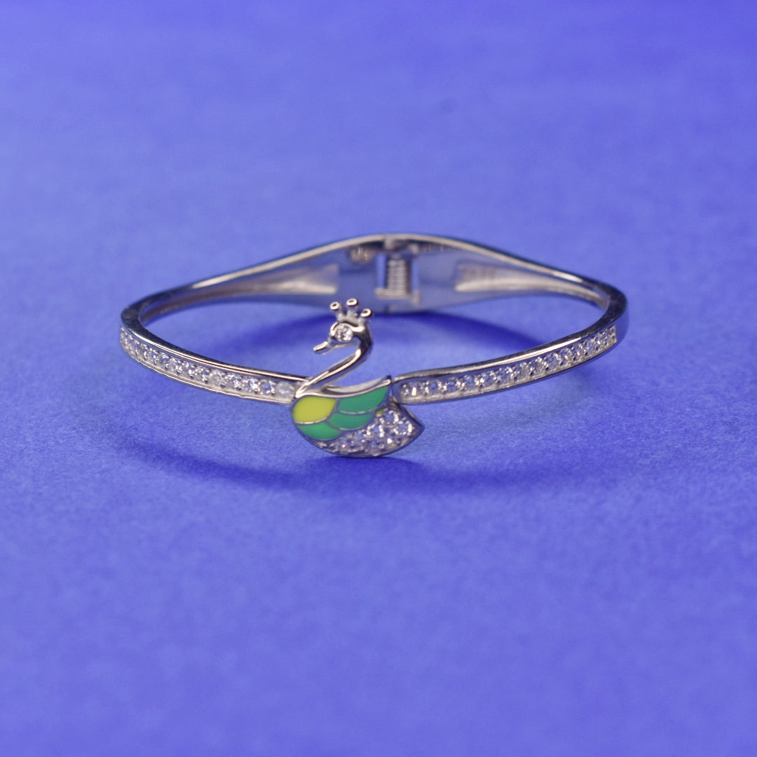 925 Sterling Silver Baby Kada - Openable Kids Bracelet for Toddlers