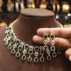 Elegant Green Zircon Gold-Rhodium Plated Necklace Set