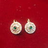 Kundan Emerald Pearl Gold Plated 925 Silver Cartilage Stud