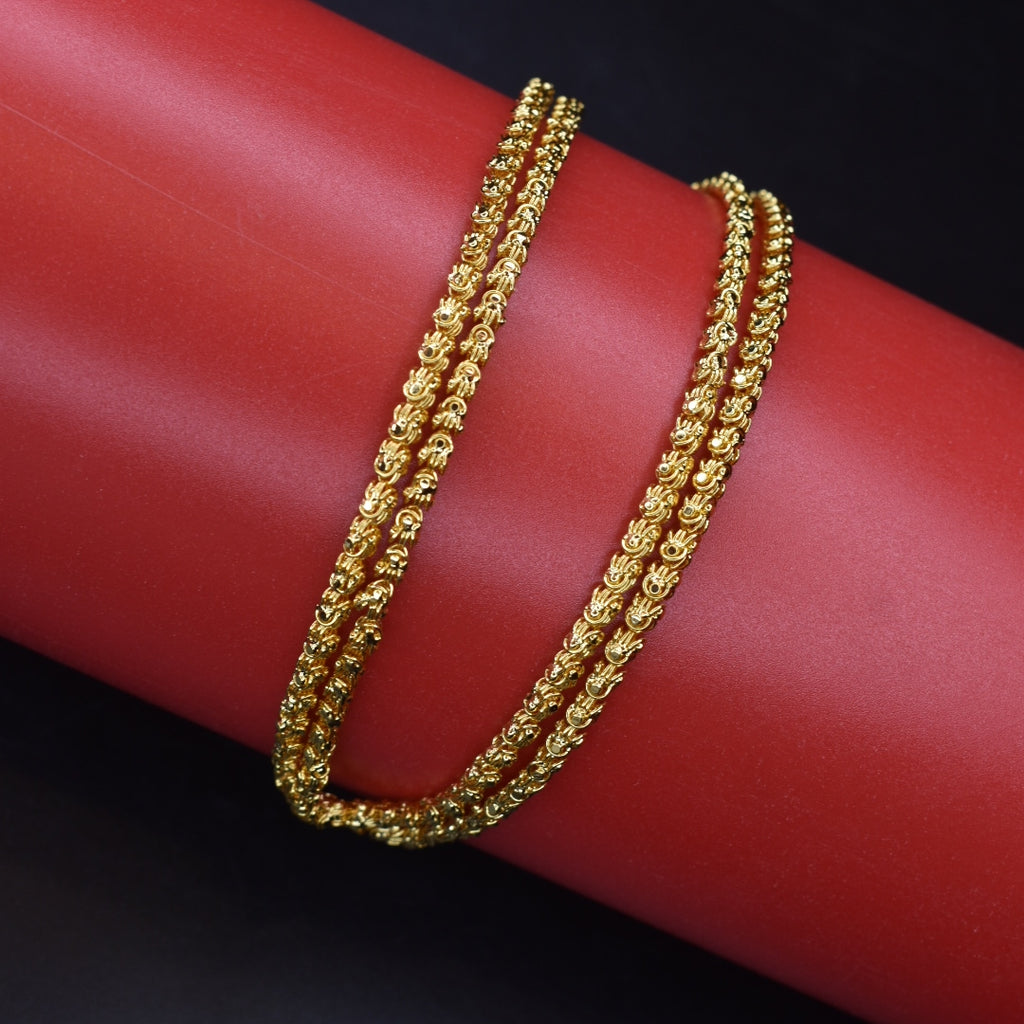 24K Gold-Plated Chandramukhi Chain - 30 Inch Traditional Design